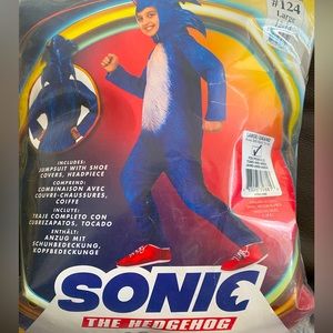 Sonic the Hedgehog costume for boys. Size Large